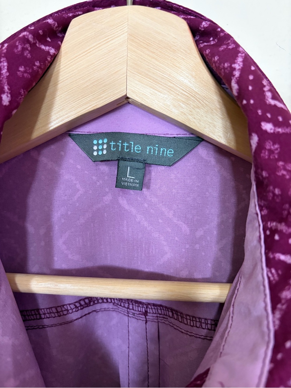 Title Nine Purple Printed Shirt Dress - Picture 5 of 13